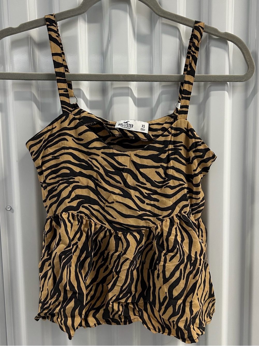 Hollister Tiger-Stripe Camisole in Tan and Black